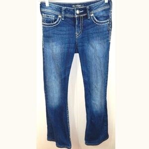 Silver Jeans Suki Big Stitch Boot Cut Distressed